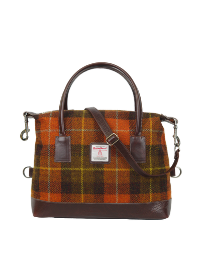 Harris Tweed St Kilda Bag A0258 (Brown Leather)