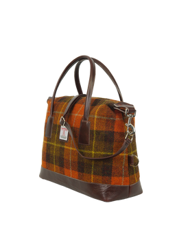 Harris Tweed St Kilda Bag A0258 (Brown Leather)