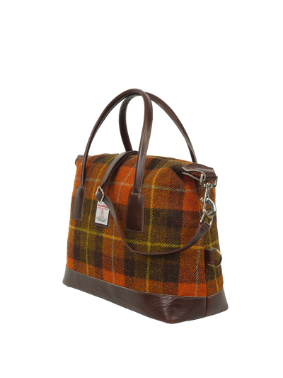 Harris Tweed St Kilda Bag A0258 (Brown Leather)