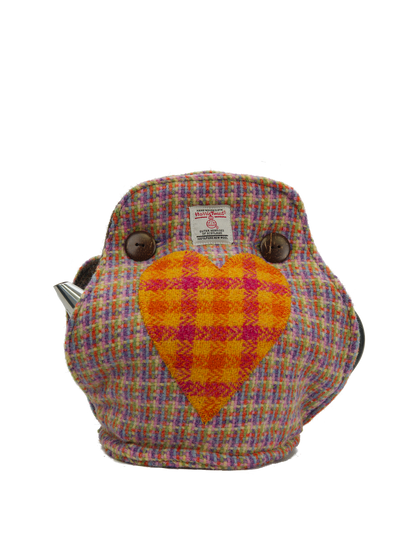 Harris Tweed Tea Cosy Jazzy Weave - (Orange Heart)