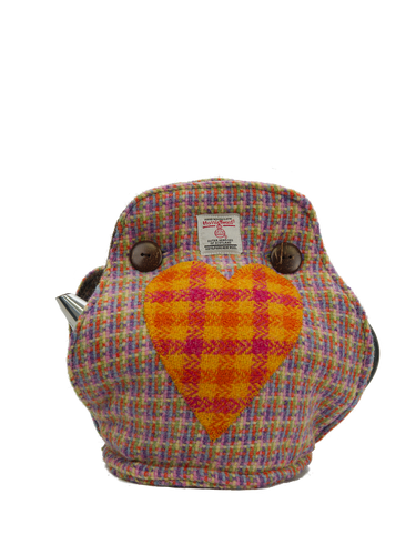 Harris Tweed Tea Cosy Jazzy Weave - (Orange Heart)