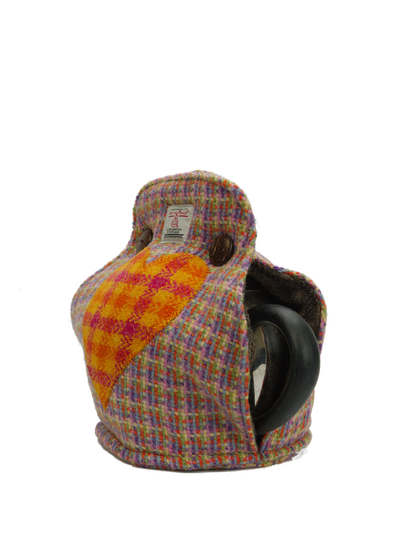 Harris Tweed Tea Cosy Jazzy Weave - (Orange Heart)