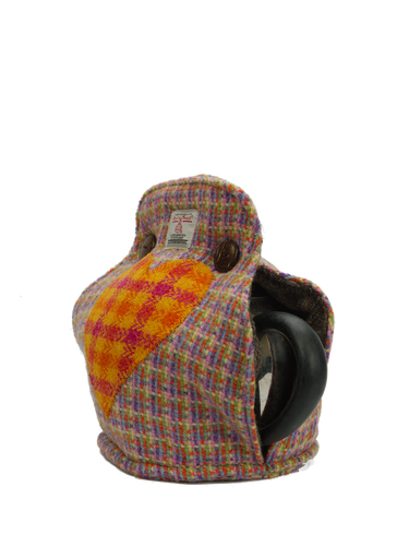 Harris Tweed Tea Cosy Jazzy Weave - (Orange Heart)