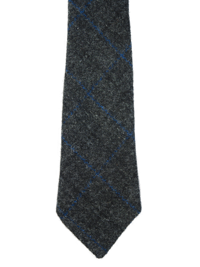 Harris Tweed Tie Grey Windowpane
