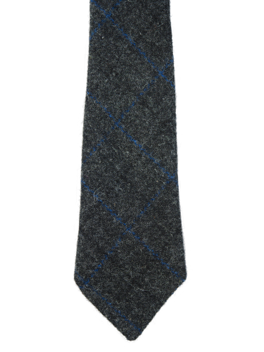 Harris Tweed Tie - 255 Grey Windowpane