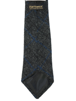 Harris Tweed Tie Grey Windowpane