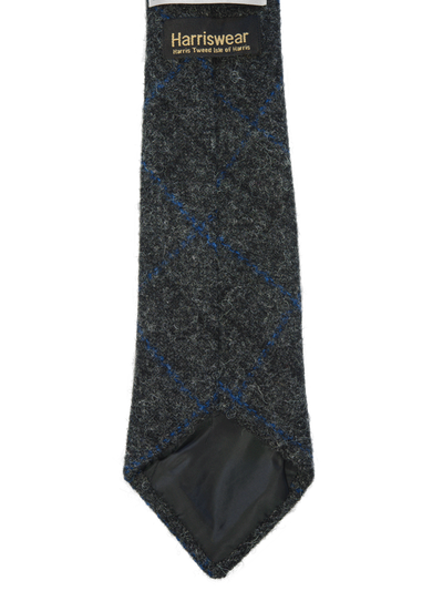 Harris Tweed Tie Grey Windowpane