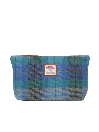 Harris Tweed Toiletries Bag - A085 (Tan Leather)