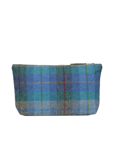 Harris Tweed Toiletries Bag - A085 (Tan Leather)