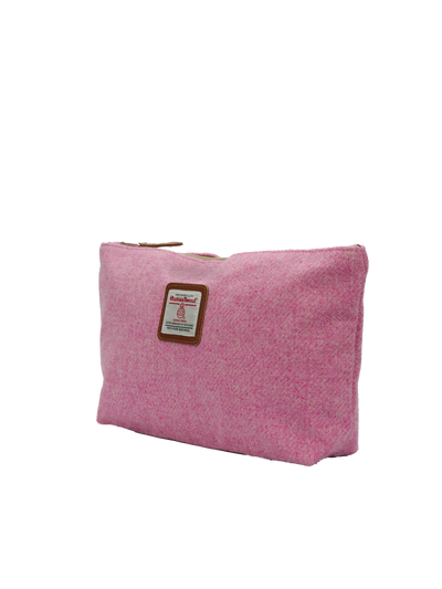 Harris Tweed Toiletries Bag - 210 (Tan Leather)