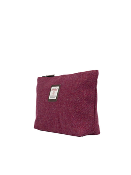 Harris Tweed Toiletries Bag - 322 (Brown Leather)