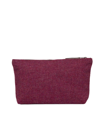 Harris Tweed Toiletries Bag - 322 (Brown Leather)