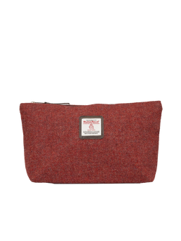 Harris Tweed Toiletries Bag - 335 (Brown Leather)