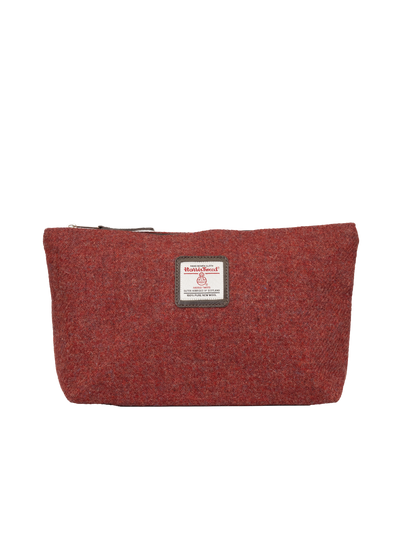 Harris Tweed Toiletries Bag - 335 (Brown Leather)