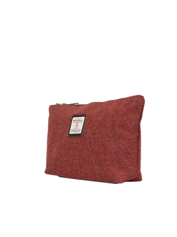 Harris Tweed Toiletries Bag - 335 (Brown Leather)