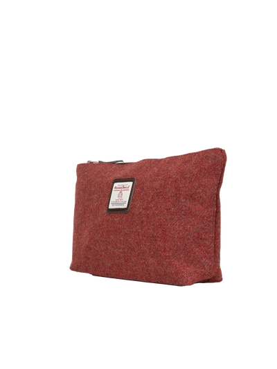 Harris Tweed Toiletries Bag - 335 (Brown Leather)