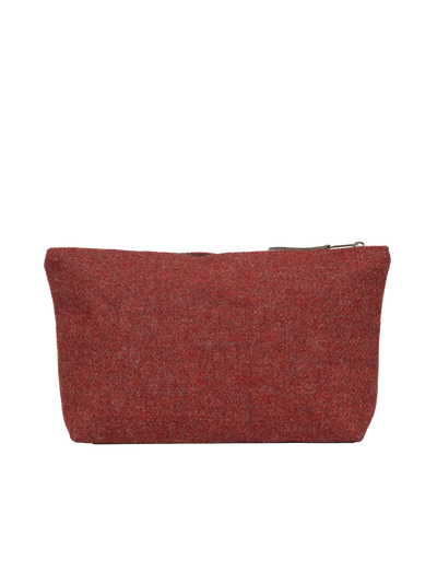Harris Tweed Toiletries Bag - 335 (Brown Leather)