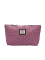 Harris Tweed Toiletries Bag - 348 (Black Leather)