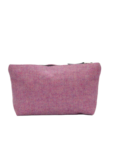 Harris Tweed Toiletries Bag - 348 (Black Leather)