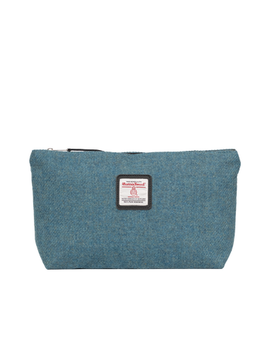 Harris Tweed Toiletries Bag - 350 (Black Leather)
