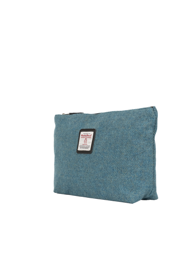 Harris Tweed Toiletries Bag - 350 (Black Leather)