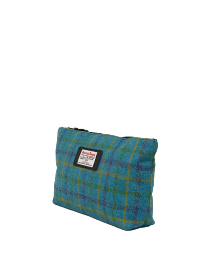 Harris Tweed Toiletries Bag - A0154 (Black Leather) (OL)