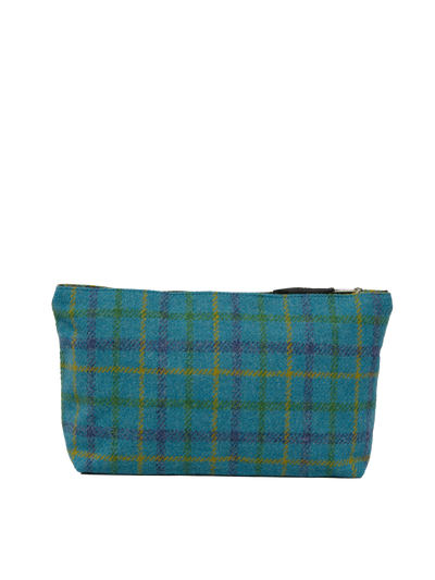 Harris Tweed Toiletries Bag - A0154 (Black Leather) (OL)