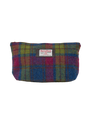 Harris Tweed Toiletries Bag - A0195 (Brown Leather) (OL)