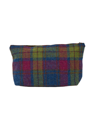 Harris Tweed Toiletries Bag - A0195 (Brown Leather) (OL)