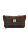 Harris Tweed Toiletries Bag - A0212 (Black Leather)