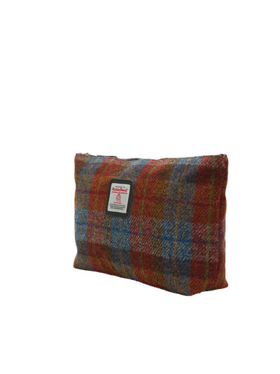 Harris Tweed Toiletries Bag - A0212 (Black Leather)