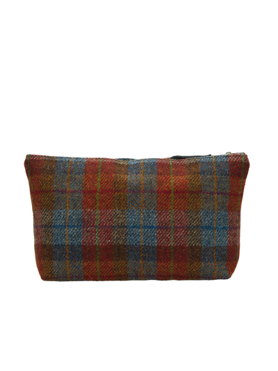 Harris Tweed Toiletries Bag - A0212 (Black Leather)