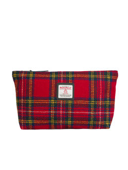 Harris Tweed Toiletries Bag - A0217 (Black Leather)
