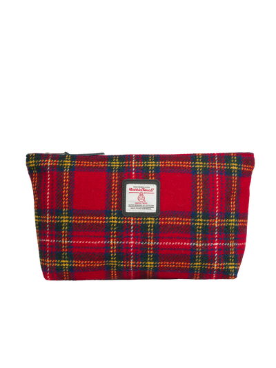 Harris Tweed Toiletries Bag - A0217 (Black Leather)