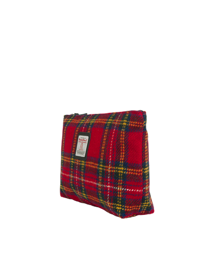 Harris Tweed Toiletries Bag - A0217 (Black Leather)