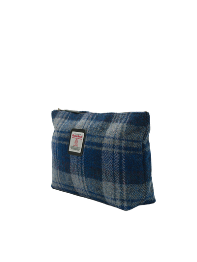 Harris Tweed Toiletries Bag - A0237 (Black Leather)