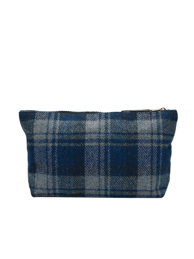 Harris Tweed Toiletries Bag - A0237 (Black Leather)