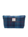 Harris Tweed Toiletries Bag - A075 (Black Leather)