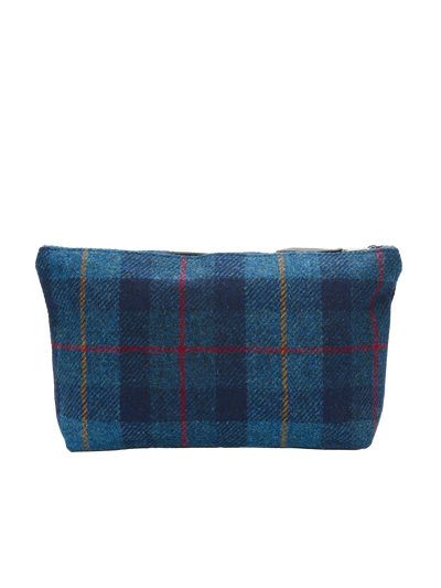 Harris Tweed Toiletries Bag - A075 (Black Leather)