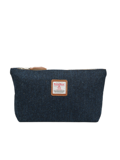 Harris Tweed Toiletries Bag - HB104 (Tan Leather)