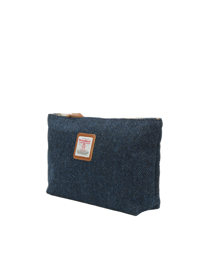 Harris Tweed Toiletries Bag - HB104 (Tan Leather)