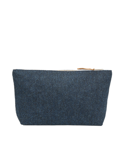 Harris Tweed Toiletries Bag - HB104 (Tan Leather)