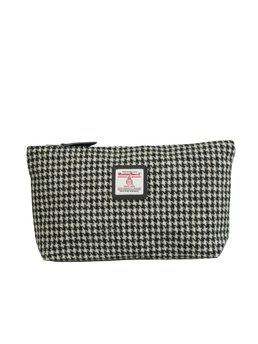 Harris Tweed Toiletries Bag - HO63 (Black Leather)