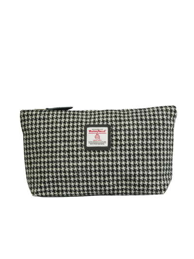 Harris Tweed Toiletries Bag - HO63 (Black Leather)