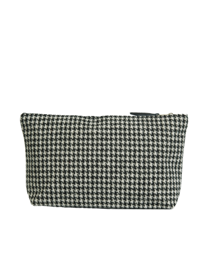 Harris Tweed Toiletries Bag - HO63 (Black Leather)