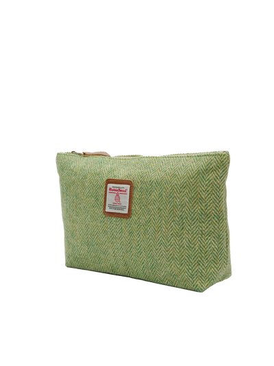 Harris Tweed Toiletries Bag - NHB1 (Tan Leather)