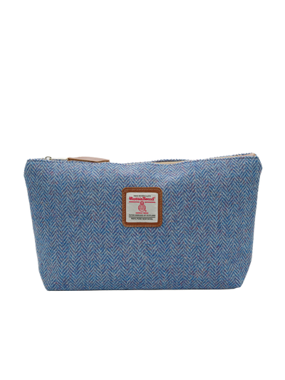 Harris Tweed Toiletries Bag - NHB4 (Tan Leather)