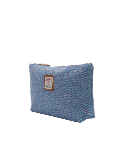 Harris Tweed Toiletries Bag - NHB4 (Tan Leather)