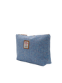 Harris Tweed Toiletries Bag - NHB4 (Tan Leather)