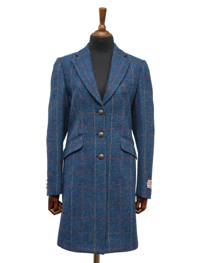 Harris Tweed Tori Coat Blue Check
